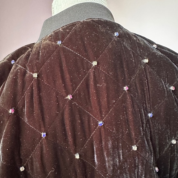 Parker Meredith Velvet Bomber Jacket With Rhinestones - Picture 7 of 11